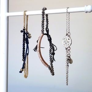 Stella & Dot 3 Bracelets Mixed Metals